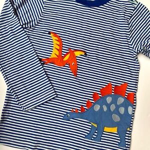 Gymboree Blue and White Dinosaur Long Sleeve Tee